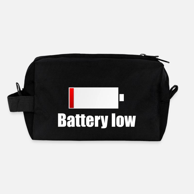 Batterie faible - charge de la batterie Trousse de toilette en tissu recyclé