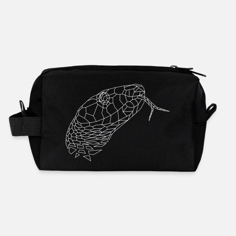 Schlange geometrisch - Recycelte Kulturtasche - Schwarz
