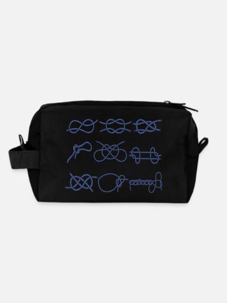 Sammlung von Segelknoten - Palstek, Schotstek, - Recycelte Kulturtasche - Schwarz - Hinten