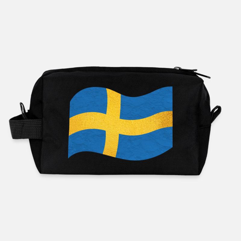 Die Flagge von Schweden Sverige - Recycelte Kulturtasche - Schwarz