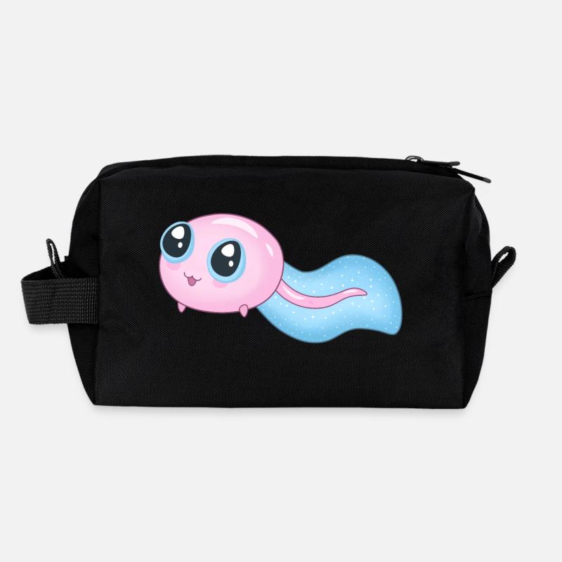 Süße Cyan Kaulquappe - Recycelte Kulturtasche - Schwarz