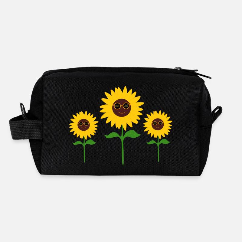 Blume gelb gelbe Blume Blumen Sonnenblume Blüte - Recycelte Kulturtasche - Schwarz