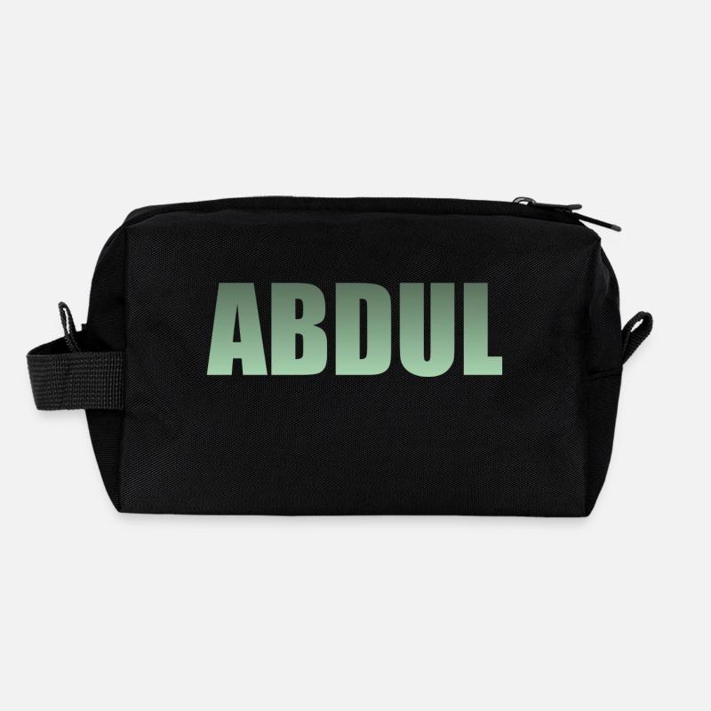 Vorname: Abdul - grüner Farbverlauf - Recycelte Kulturtasche - Schwarz