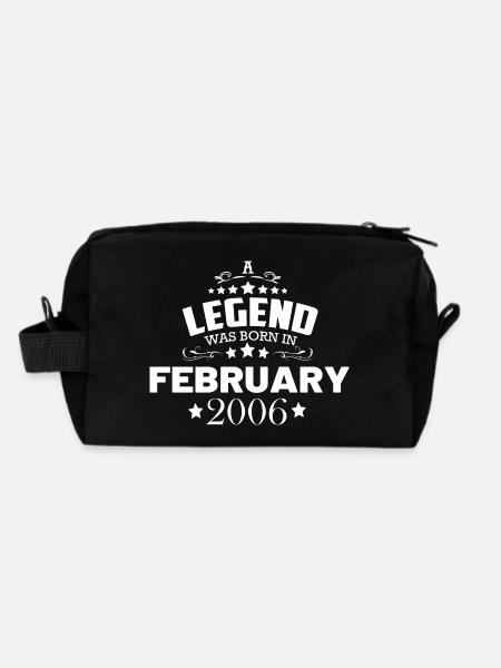 February 2006 Vintage Birthday - Recycled Toiletry Zip Bag - black - Back