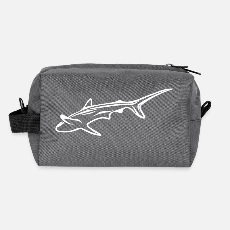 Elegant shark in drift current Recycled Toiletry Zip Bag