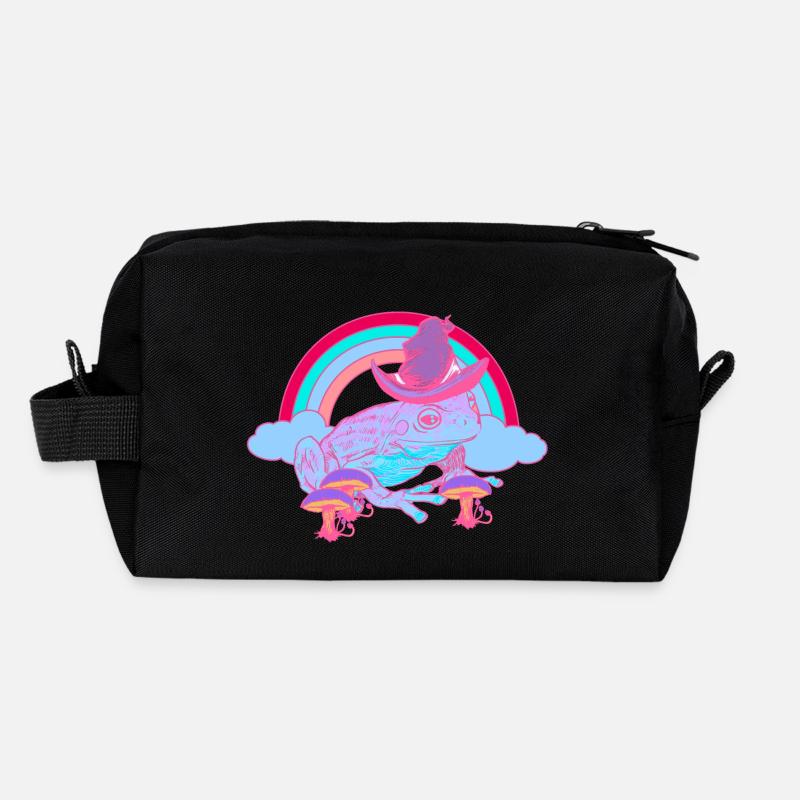Magic Rainbow Toad Frog Wizard Frogs Recycled Toiletry Zip Bag