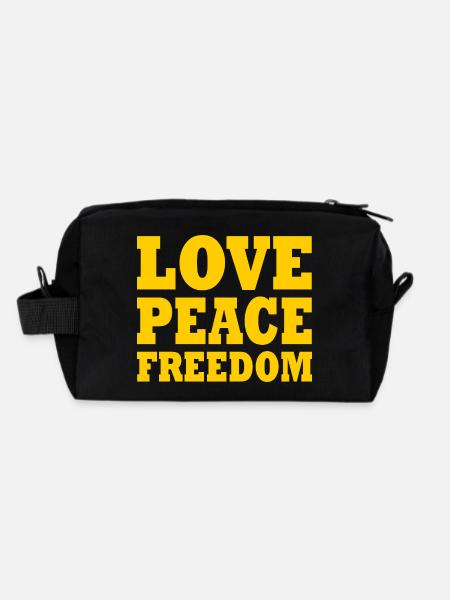 Love peace freedom - Recycelte Kulturtasche - Schwarz - Hinten