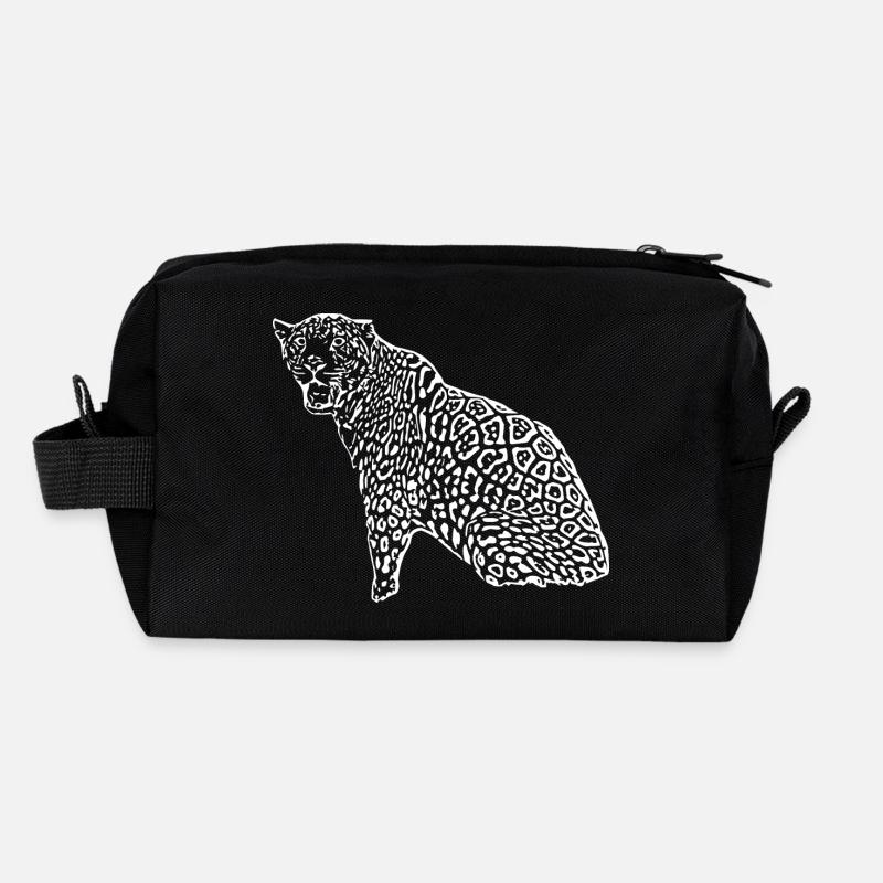 Leopard Black Recycled Toiletry Zip Bag