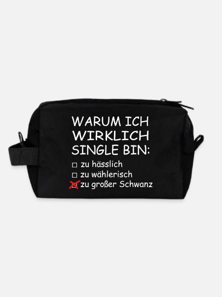 Warum ich Wirklich Single Bin Lustig Ironie Großer - Recycelte Kulturtasche - Schwarz - Hinten