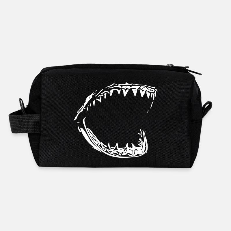 Giant vector shark bit Recycled Toiletry Zip Bag