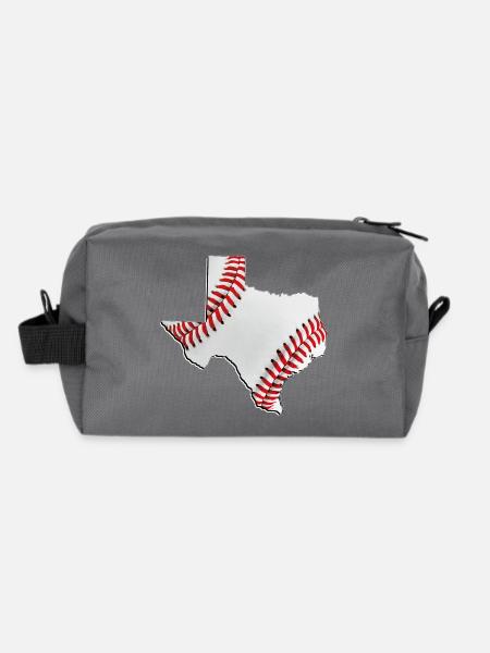 Carte du vrai baseball dans l’État du Texas - Trousse de toilette en tissu recyclé - anthracite - Dos