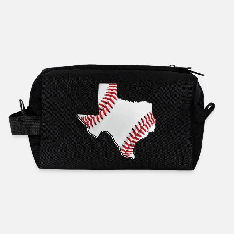 Echter Baseball in der Texas State Landkarte Recycelte Kulturtasche