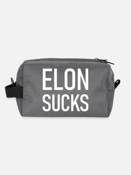 Elon Sucks - Recycled Toiletry Zip Bag - anthracite - Back