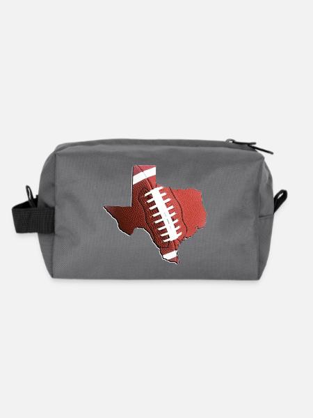 Echter Football in der Texas State Landkarte - Recycelte Kulturtasche - Anthrazit - Hinten
