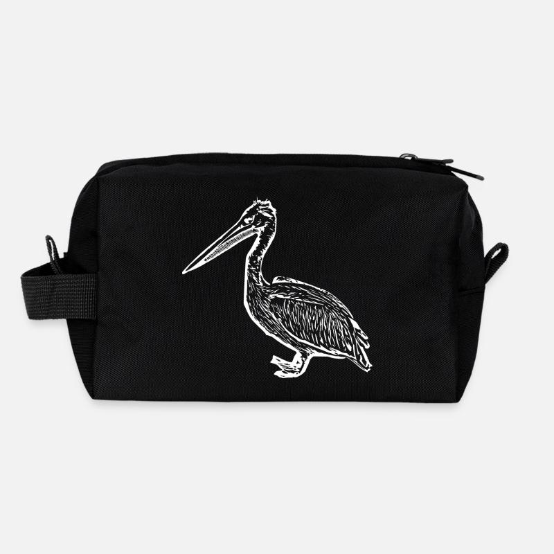 Pelikane Vogel Vögel Pelecanus - Recycelte Kulturtasche - Schwarz