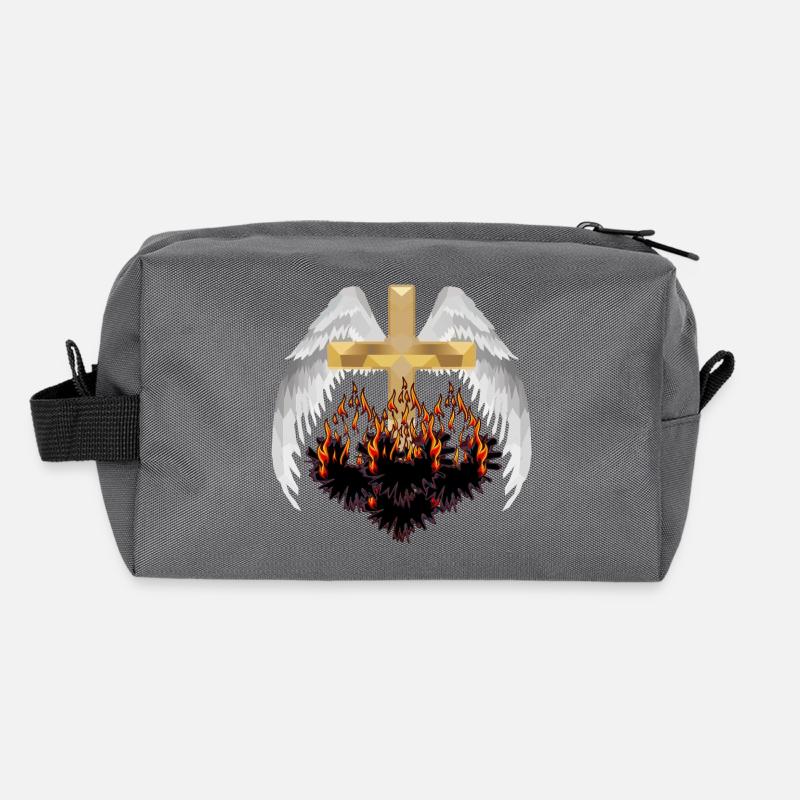 Cross Heaven Hell Beyond Reincarnation Satan Recycled Toiletry Zip Bag