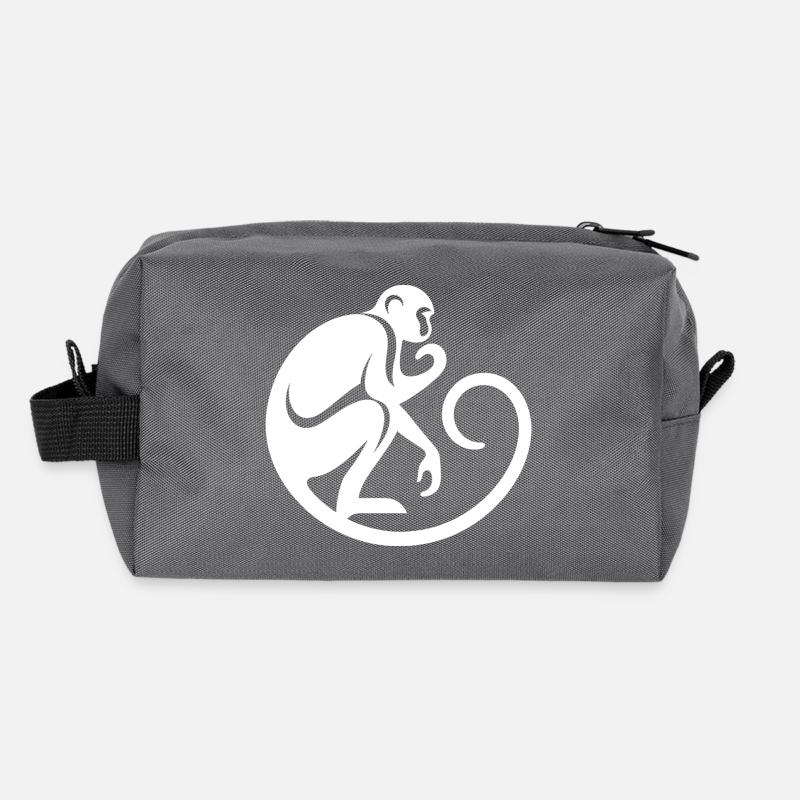 Silhouette de chimpanzé singe minimaliste Trousse de toilette en tissu recyclé