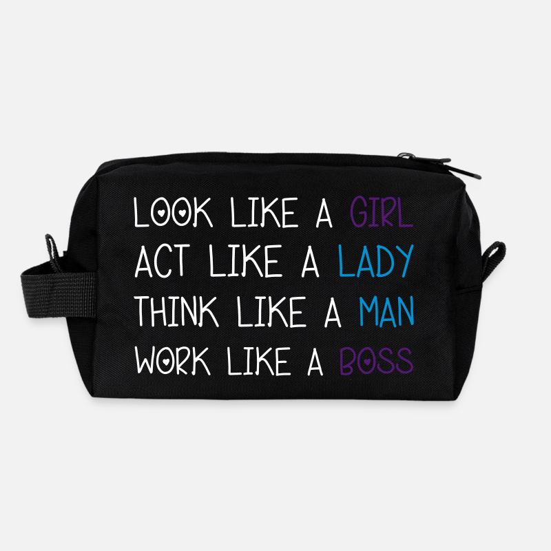 Look Like A Girl - Recycelte Kulturtasche - Schwarz