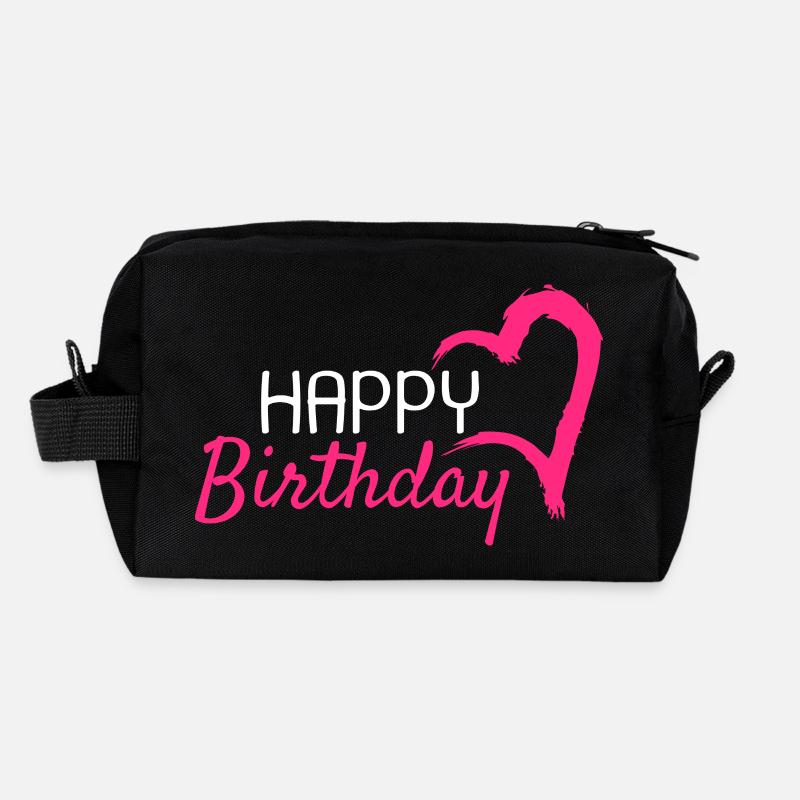 Joyeux anniversaire Trousse de toilette en tissu recyclé