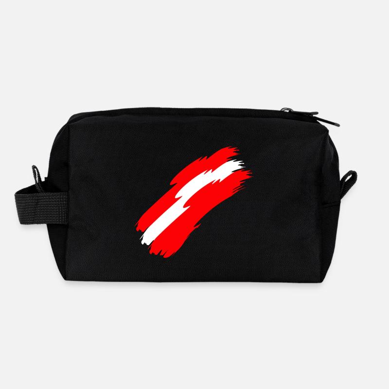 Austria flag colors Recycled Toiletry Zip Bag