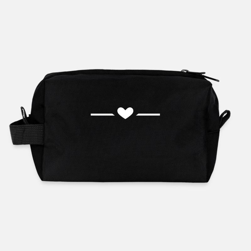 Heart white line Recycled Toiletry Zip Bag