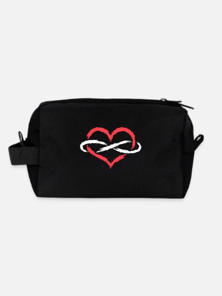 Heart infinite endless - Recycled Toiletry Zip Bag - black - Back