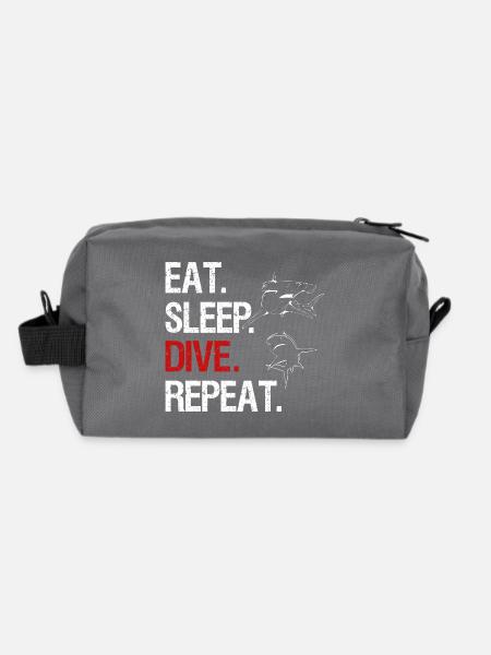 Eat Sleep Dive Repeat - Hammerhead Shark - Recycled Toiletry Zip Bag - anthracite - Back