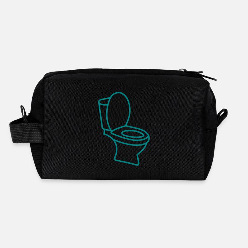 Toilet toilet - Recycled Toiletry Zip Bag - black