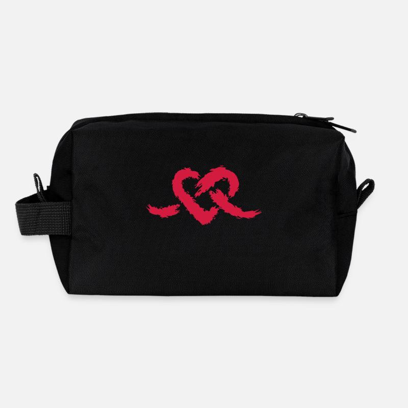 Herz Knoten Liebe Romantisch - Recycelte Kulturtasche - Schwarz