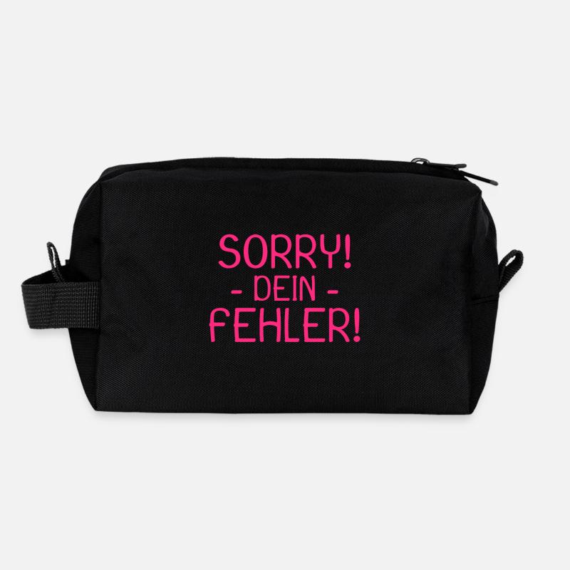 Sorry dein Fehler Spruch - Recycelte Kulturtasche - Schwarz