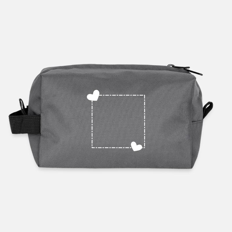 Heart frame ornament line Recycled Toiletry Zip Bag