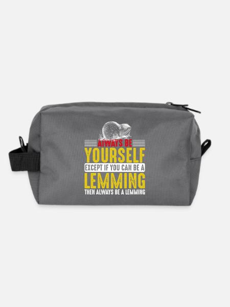 Always Be A Lemming - Lemminge - Recycelte Kulturtasche - Anthrazit - Hinten