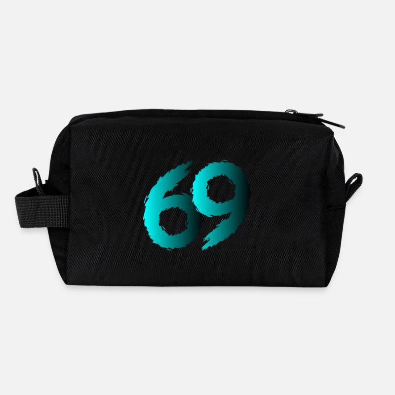 69 Symbol Zahl Neunundsechzig Recycelte Kulturtasche