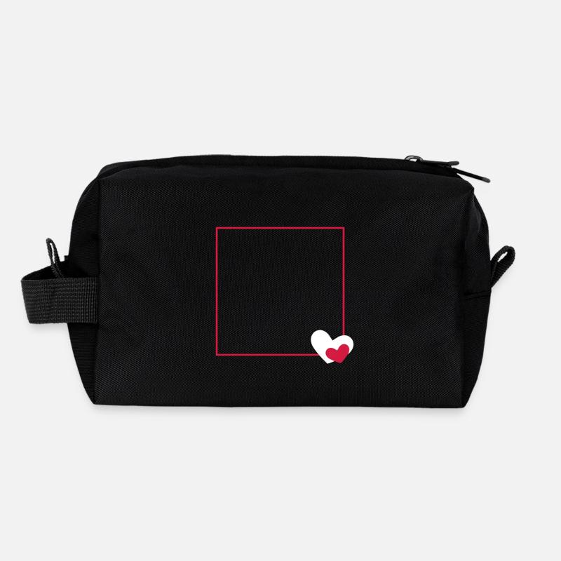 Heart frame ornament line customizable Recycled Toiletry Zip Bag