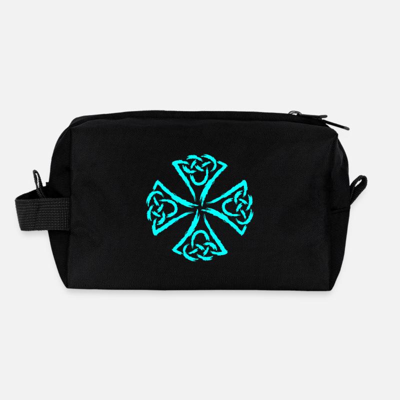 Keltische Symbole Stärke Mut - Recycelte Kulturtasche - Schwarz