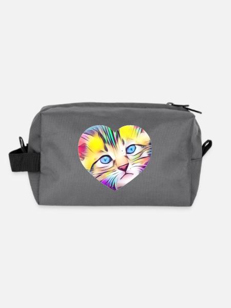 Cat - Recycled Toiletry Zip Bag - anthracite - Back