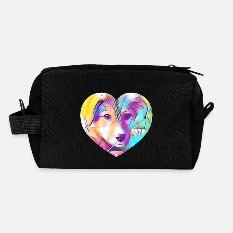 Dog - Recycled Toiletry Zip Bag - black