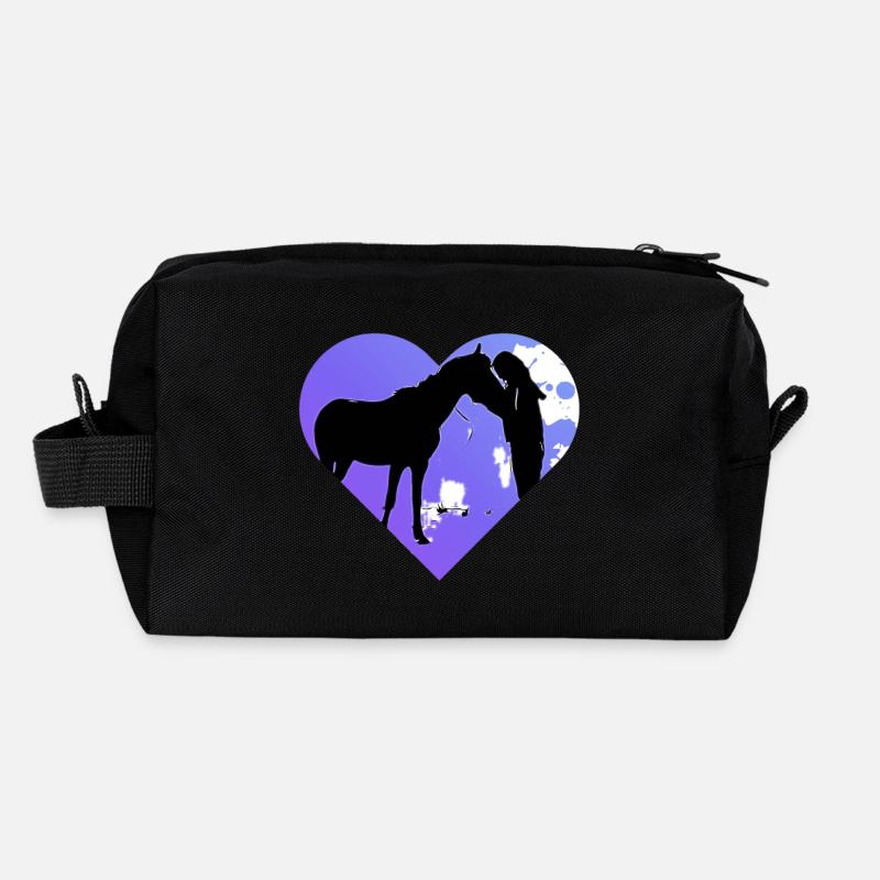 Horse - Recycled Toiletry Zip Bag - black
