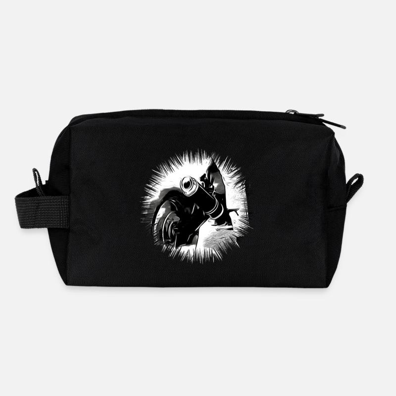 motorcycle - Recycled Toiletry Zip Bag - black