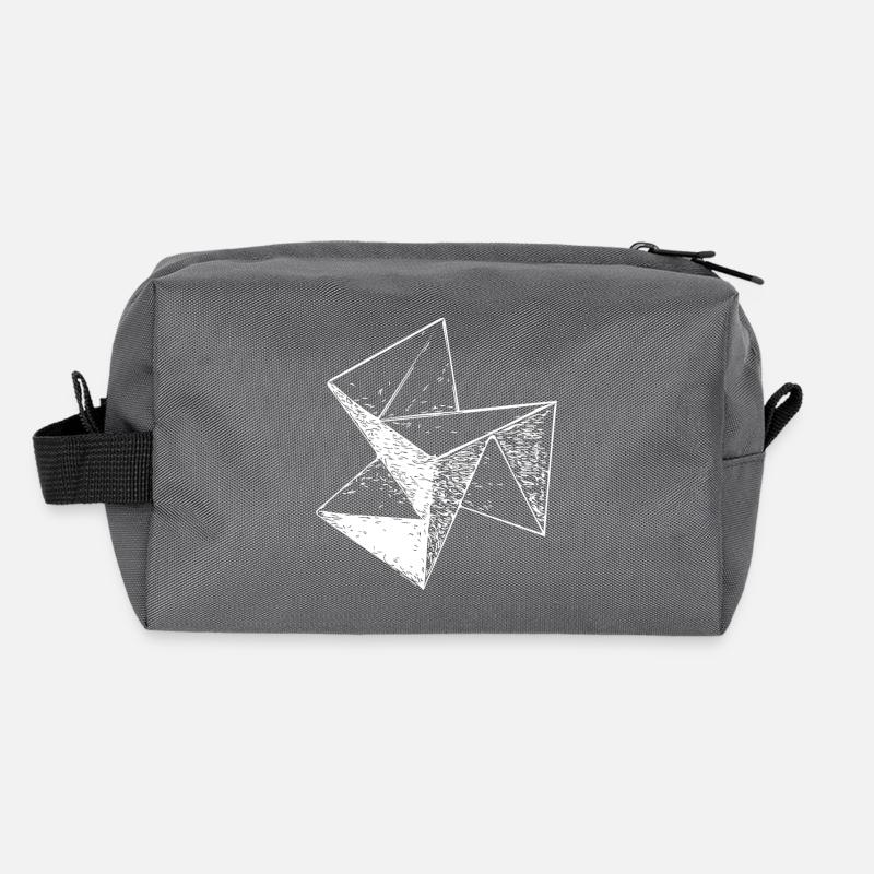 3d Vintage Triangle Cube Structure Recycled Toiletry Zip Bag