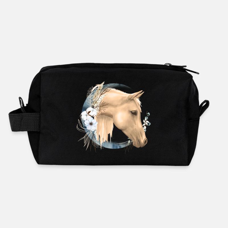 Motif équestre Équitation Chevaux Filles Idée cadeau Trousse de toilette en tissu recyclé