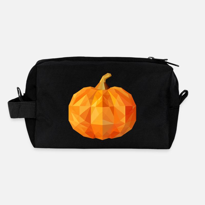 Polygon Autumn Squash: Geometric Autumn Beauty Recycled Toiletry Zip Bag