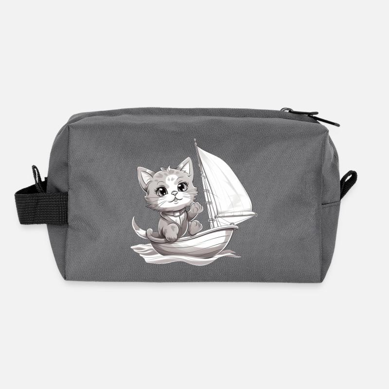 Segelnde Katze auf Jolle Recycelte Kulturtasche