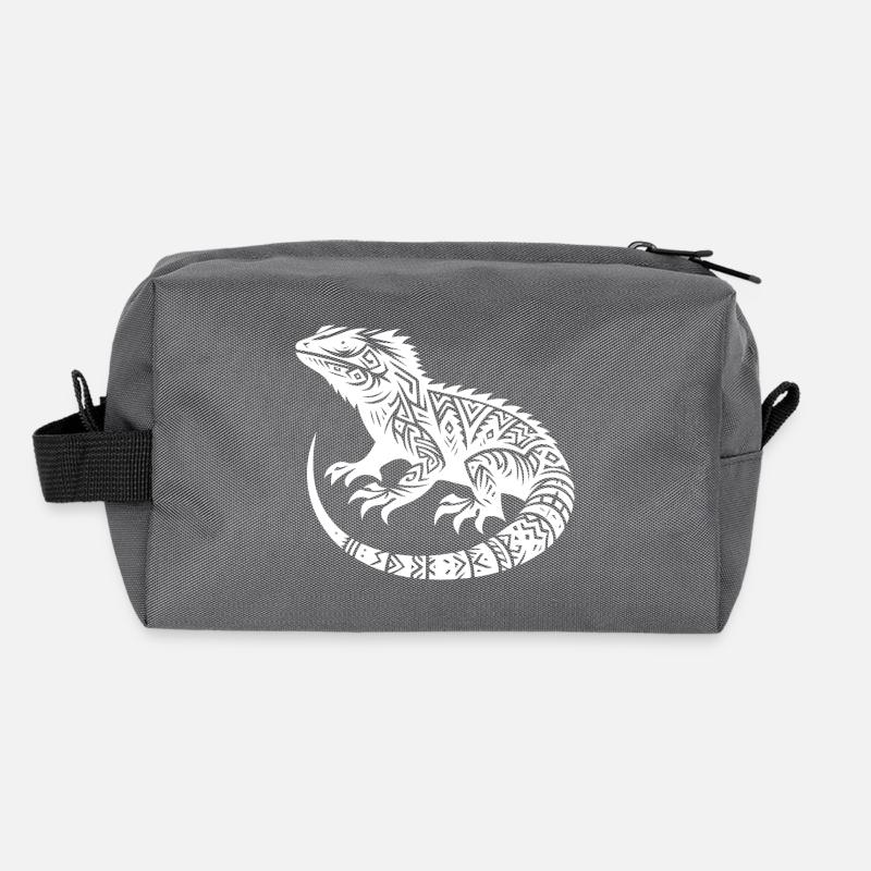 Bearded Dragon Tribal Tattoo Style Disguise Recycled Toiletry Zip Bag