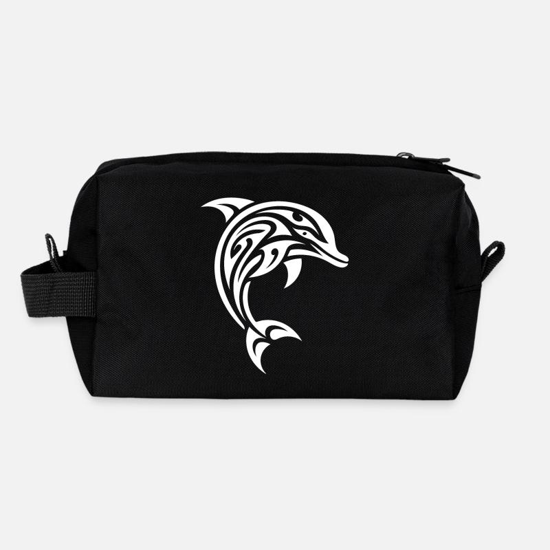 Eleganter Springender Tattoo Tümmler Recycelte Kulturtasche