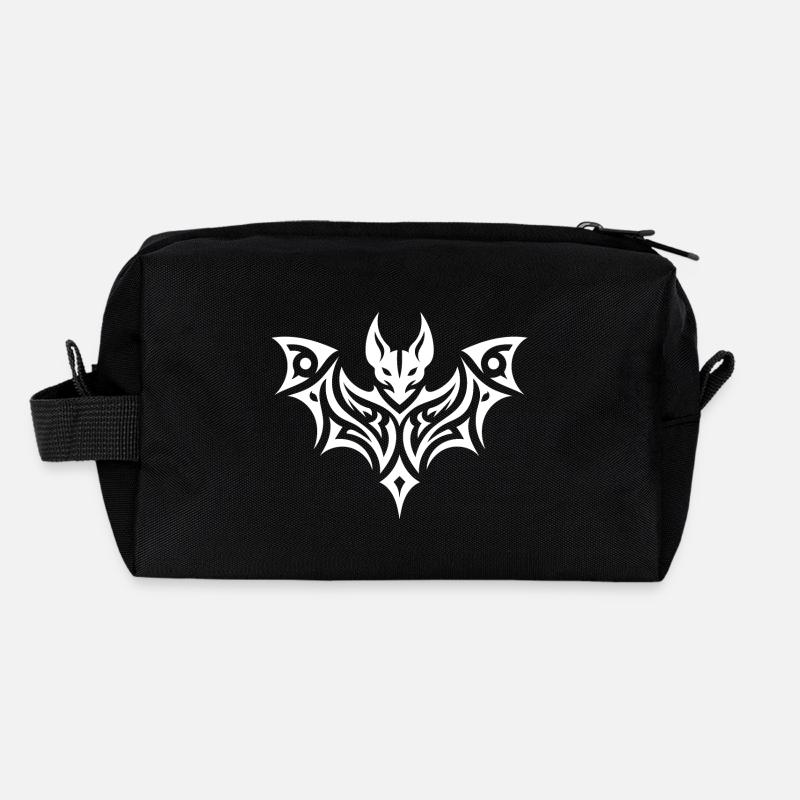 Tatouage de chauve-souris de style tribal effrayant Trousse de toilette en tissu recyclé