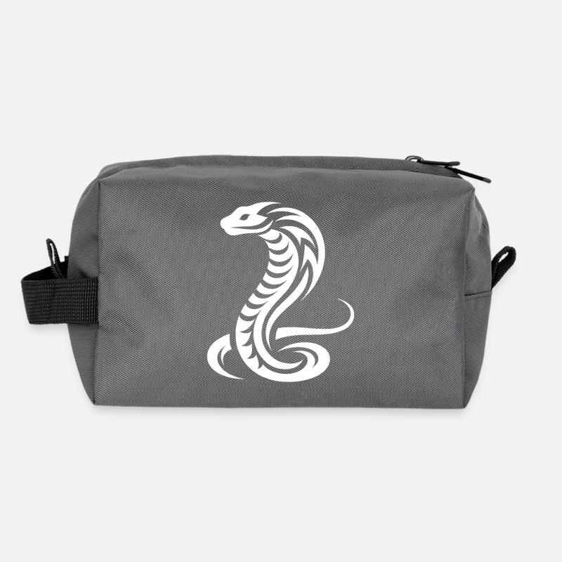 Serpent cobra de Style de tatouage tribal venimeux Trousse de toilette en tissu recyclé