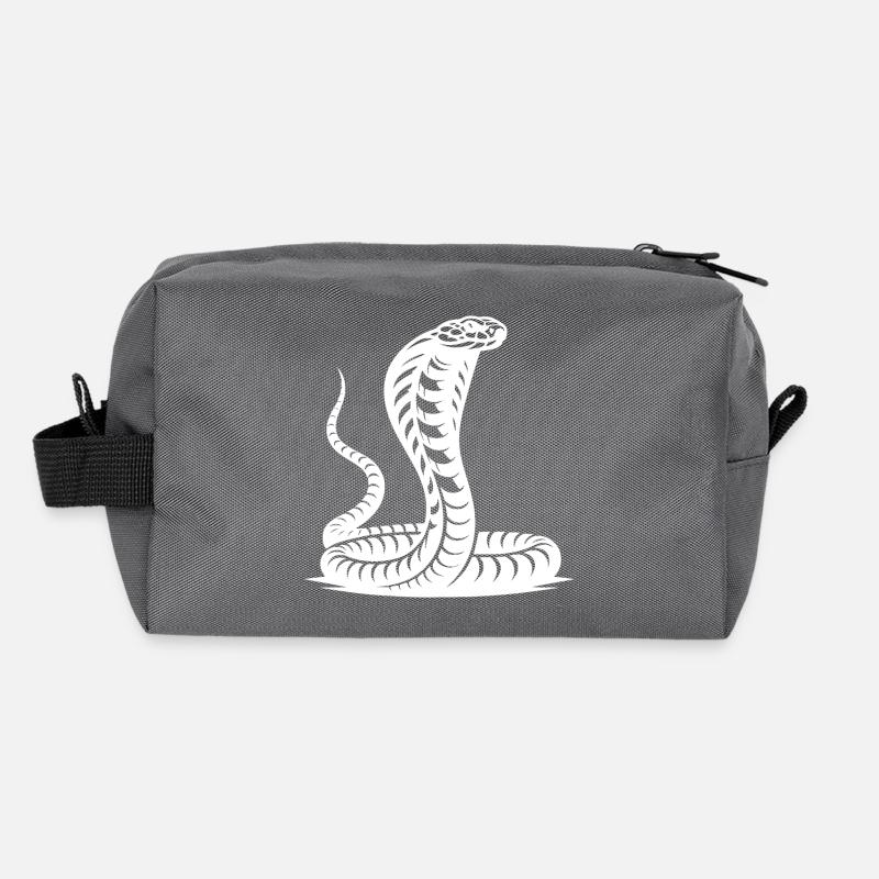 Conception de posture menaçante de bouclier de cou de cobra de serpent Trousse de toilette en tissu recyclé