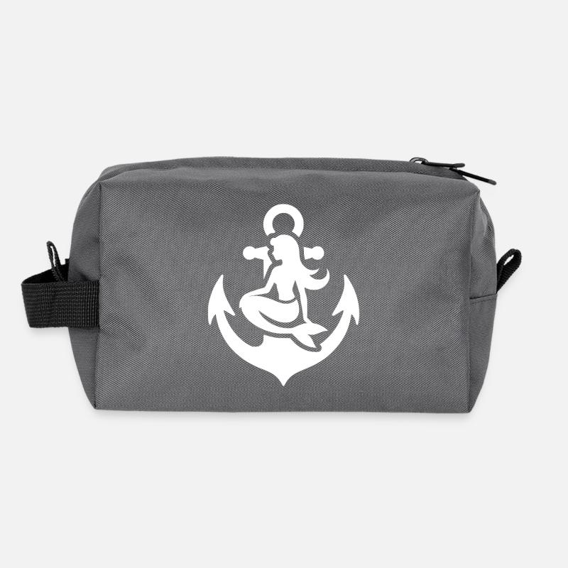 Tatouage d’ancre de bateau avec jolie sirène Trousse de toilette en tissu recyclé