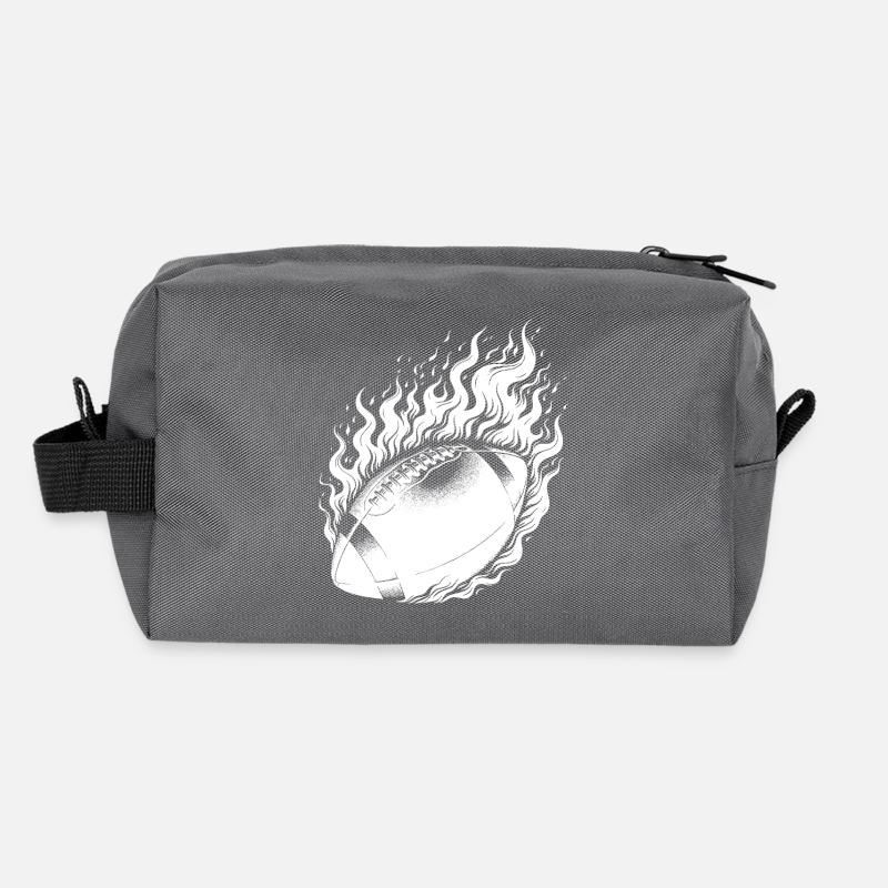 Blatant throwing football in flames and fire Recycled Toiletry Zip Bag